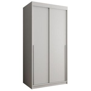 Home Collective ŠATNÍ SKŘÍŇ S POSUVNÝMI DVEŘMI 100 cm šířka, bílá se stříbrným úchytem vyobraziť