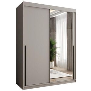 Home Collective SKRIŇA S POSUVNÝMI DVERAMI so zrkadlom, šírka 150 cm, kašmírová s čiernym úchytom vyobraziť