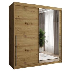 Home Collective SKRIŇA S POSUVNÝMI DVERAMI so zrkadlom, šírka 180 cm, Artisan so strieborným úchytom vyobraziť