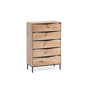 Vicco KOMODA Elvano, dub/čierna, 79.2 x 120 cm s 5 zásuvkami vyobraziť