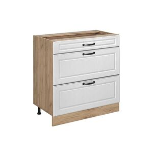 Vicco KUCHYNSKÁ SPODNÁ SKRINKA R-Line, Biely vidiecky dom/Dub Goldkraft, 80 cm s 3 zásuvkami bez pracovnej dosky vyobraziť