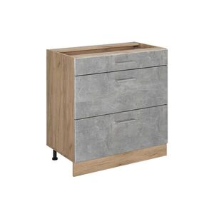Vicco KUCHYNSKÁ SPODNÁ SKRINKA R-Line, betón/Dub Goldkraft, 80 cm s 3 zásuvkami bez pracovnej dosky vyobraziť