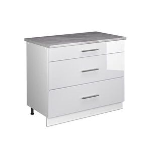 Vicco KUCHYNSKÁ SPODNÁ SKRINKA Fame-Line, Biely vysoký lesk/biely, 100 cm, AP Marble vyobraziť