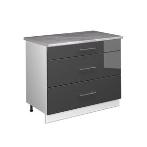 Vicco KUCHYNSKÁ SPODNÁ SKRINKA Fame-Line, Antracit vysoký lesk/biely, 100 cm, AP Marble vyobraziť