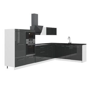 Vicco ROHOVÁ KUCHYŇA Fame-Line, Antracit vysoký lesk/biely, 347 x 207 cm, AP Antracit vyobraziť