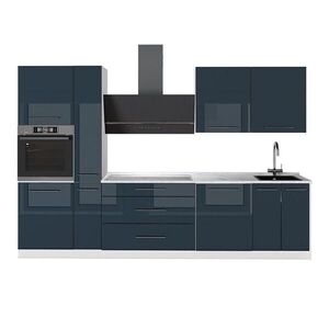 Vicco KUCHYNKA Fame-Line, Tmavo modrá vysoký lesk/biely, 310 cm, AP Marble vyobraziť