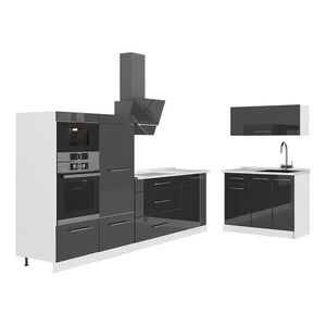 Vicco KUCHYŇA Fame-Line, Antracit vysoký lesk/biely, 380 cm, AP Marble vyobraziť