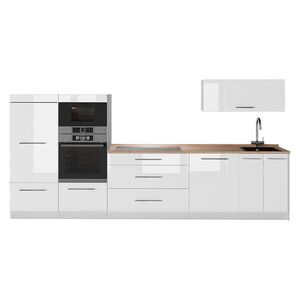 Vicco KUCHYNKA Fame-Line, Biely vysoký lesk/biely, 340 cm, AP Oak vyobraziť