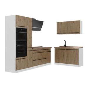 Vicco ROHOVÁ KUCHYŇA R-Line, Remeselný dub/biely, 230 x 120 cm Goldkraft tammi työtaso vyobraziť