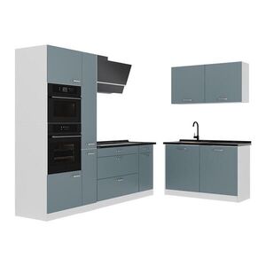 Vicco ROHOVÁ KUCHYŇA R-Line, Modrošedá/biely, 230 x 120 cm antrasiitti työtaso vyobraziť