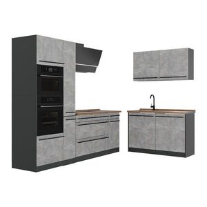 Vicco ROHOVÁ KUCHYŇA R-Line, betón/antracitová, 230 x 120 cm Goldkraft tammi työtaso vyobraziť