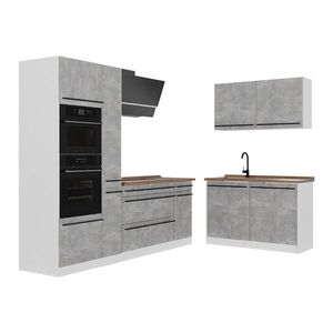 Vicco ROHOVÁ KUCHYŇA R-Line, betón/biely, 230 x 120 cm Goldkraft tammi työtaso vyobraziť