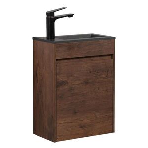 Badplaats SET UMÝVADLA S SKRINKOU Sinta 2 diely hnedý orech - čierne umývadlo - 40 x 22 x 54 cm vyobraziť