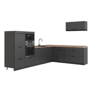 Vicco ROHOVÁ KUCHYŇA Fame-Line, Tmavo-sivá/antracitová, 327 x 227 cm, AP Oak vyobraziť