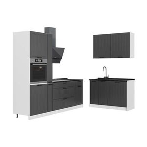 Vicco KUCHYŇA Fame-Line, Tmavo-sivá/biely, 220 x 120 cm, AP Antracit vyobraziť