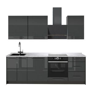 Vicco KUCHYNKA Fame-Line, Antracit vysoký lesk/antracitová, 230 cm, AP Marble vyobraziť
