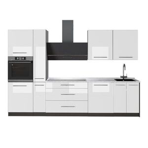 Vicco KUCHYNKA Fame-Line, Biely vysoký lesk/antracitová, 310 cm, AP Marble vyobraziť