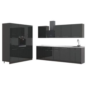 Vicco KUCHYNKA Fame-Line, Antracit vysoký lesk/antracitová, 460 cm, AP Marble vyobraziť