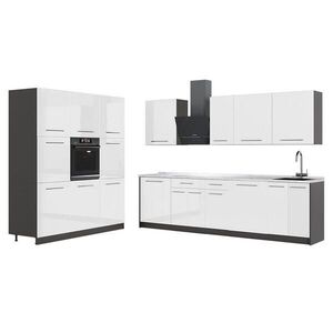 Vicco KUCHYNKA Fame-Line, Biely vysoký lesk/antracitová, 460 cm, AP Marble vyobraziť