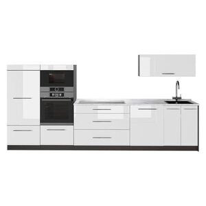 Vicco KUCHYNKA Fame-Line, Biely vysoký lesk/antracitová, 340 cm, AP Marble vyobraziť