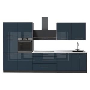 Vicco KUCHYNKA Fame-Line, Tmavo modrá vysoký lesk/antracitová, 340 cm, AP Marble vyobraziť