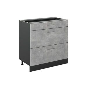 Vicco KUCHYNSKÁ SPODNÁ SKRINKA R-Line, betón/antracitová, 80 cm s 3 zásuvkami bez pracovnej dosky vyobraziť