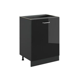 Vicco KUCHYNSKÁ SPODNÁ SKRINKA R-Line, Čierny vysoký lesk/antracitová, 60 cm s 1 dverami bez pracovnej dosky vyobraziť