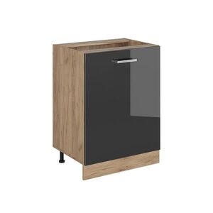 Vicco KUCHYNSKÁ SPODNÁ SKRINKA R-Line, Antracit vysoký lesk/Dub Goldkraft, 60 cm s 1 dverami bez pracovnej dosky vyobraziť