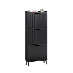 SoBuy MOBILNÁ skriňa na topánky s 3 zásuvkami Čierna 50x19x130cm Moderný vyobraziť