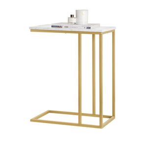 SoBuy DVOJÚROVŇOVÝ stolík k sedačke Zlatá 48x30x62cm Moderný vyobraziť