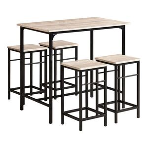 SoBuy SET stola so 4 stoličkami 100x60x87cm Priemyselný vyobraziť