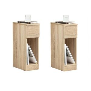 SoBuy SET 2 komód k posteli so zásuvkou 35x20x60cm Moderný vyobraziť