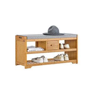SoBuy PANCA so zásuvkou Bamboo 91x34x45cm Severský vyobraziť