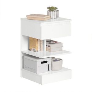 SoBuy NOČNÝ stolík s jednou zásuvkou Biela 39x39x65cm Minimalistický vyobraziť