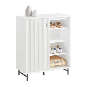 SoBuy MOBILNÁ skriňa na topánky s 2 dverami Biela 70x37x87cm Severský vyobraziť