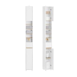 SoBuy MOBILNÝ alto bagno so zásuvkou Biela 20x20x180cm Minimalistický vyobraziť