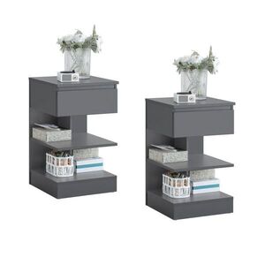 SoBuy SET 2 komód k posteli so zásuvkou 39x39x65cm Moderný vyobraziť