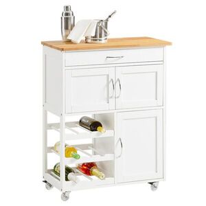 SoBuy KUCHYNSKÝ vozík s 1 zásuvkou Biela 67x38x86cm Moderný vyobraziť