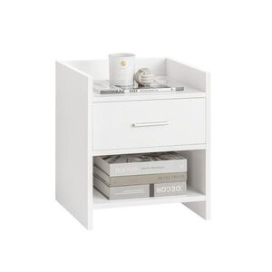 SoBuy NOČNÝ stolík s jednou zásuvkou Biela 38x35x45cm Minimalistický vyobraziť