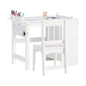SoBuy SET stôl a 1 stolička pre deti s 2 polícami Biela 80x50x65.5cm Severský vyobraziť