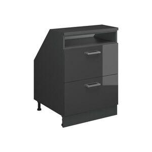 Vicco KUCHYNSKÁ SKRIŇA PRE ŠIKMÉ STRECHY R-Line Antracit vysoký lesk 60 cm s 2 zásuvkami, korpus skrine hĺbka 60 cm vyobraziť