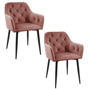 RAUMHIRSCH FURNITURE ČALÚNENÉ STOLIČKY, sada 2 ks, kovové nohy, ružové 55/81/58, 5 vyobraziť