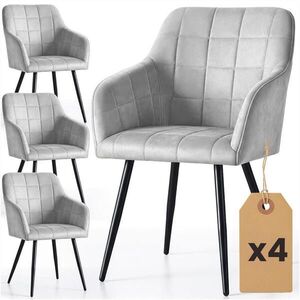 RAUMHIRSCH FURNITURE ČALÚNENÁ STOLIČKA, sada 4 ks, kovové nohy, šedá 54/82/58 vyobraziť