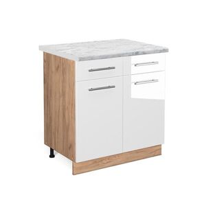 Vicco KUCHYNSKÁ SPODNÁ SKRINKA Fame-Line Biely vysoký lesk 80 cm , AP Marble vyobraziť