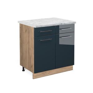 Vicco KUCHYNSKÁ SPODNÁ SKRINKA Fame-Line Tmavo modrá vysoký lesk 80 cm , AP Marble vyobraziť