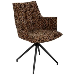 Ambia Home STOLIČKA S PODRÚČKAMI, železo, žakár, hnedá, čierna vyobraziť