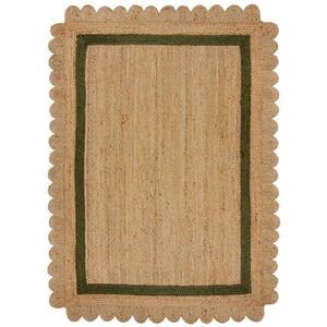 Flair Rugs RUČNE TKANÝ KOBEREC, 120/170 cm zelená, prírodná farba vyobraziť