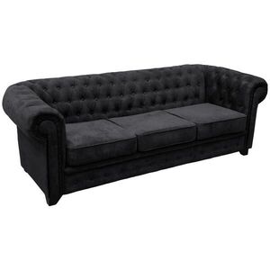 MID.YOU SEDAČKA CHESTERFIELD, drevo, textil, kompozitné drevo, čierna vyobraziť