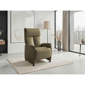 Sit & More RELAXAČNÉ KRESLO, koža, olivovozelená vyobraziť