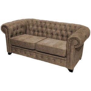 MID.YOU SEDAČKA CHESTERFIELD, drevo, textil, kompozitné drevo, svetlohnedá vyobraziť
